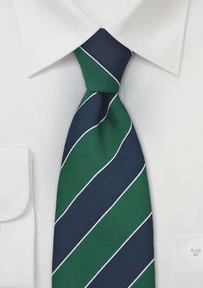 Clubkrawatte XXL Streifen navy grün Clubkrawatte XXL Streifen navy grün