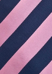 Cravatta rosa righe blu