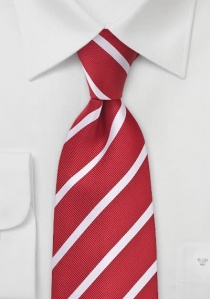 Cravatta business rossa righe bianche