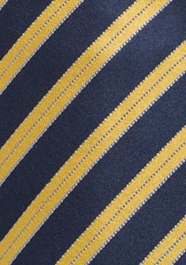 Cravatta righe gialle blu marino