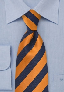 Cravatta righe blu arancioni