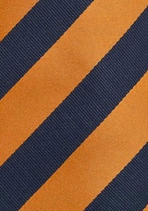 Krawatte Streifendesign orange navyblau