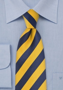 Cravatta gialla righe blu