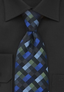Cravatta business scacchiera blu
