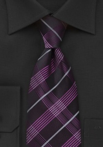 Cravatta quadri viola