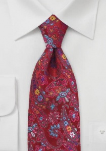 Cravatta business rosso fiori