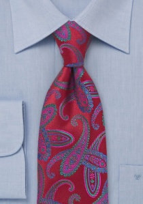 Cravatta paisley rosso ciliegia