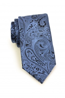 Cravatta da uomo Cultured Paisley Azzurro Nero