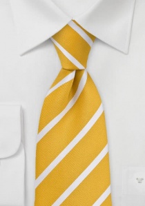 Cravatta giallo righe bianche