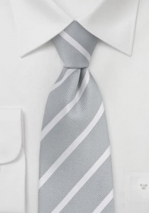 Cravatta righe argento bianche