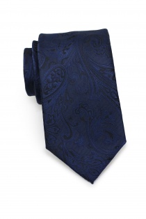 Cravatta dignitosa con motivo paisley blu scuro