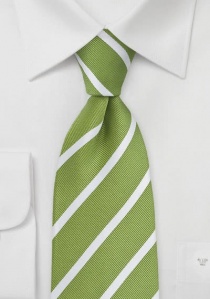 Cravatta verde chiaro righe bianche