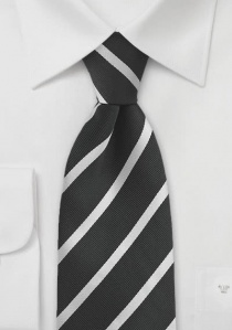 Cravatta nero righe bianche