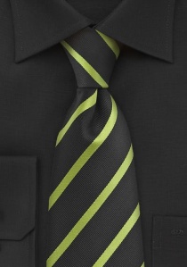 Cravatta nera righe verde chiaro
