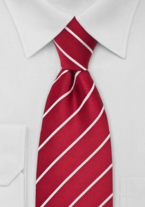 Cravatta XXL rossa righe  bianche