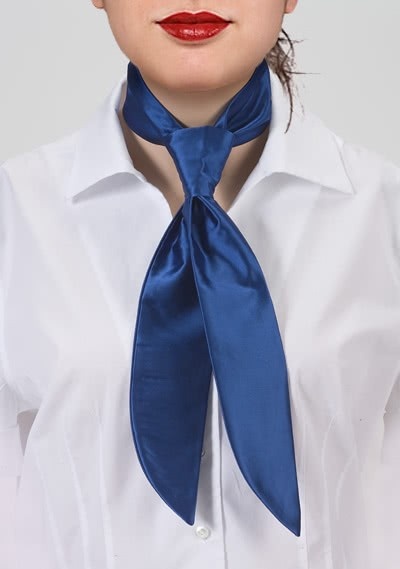 Service-Damenkrawatte blau einfarbig Service-Damenkrawatte blau einfarbig