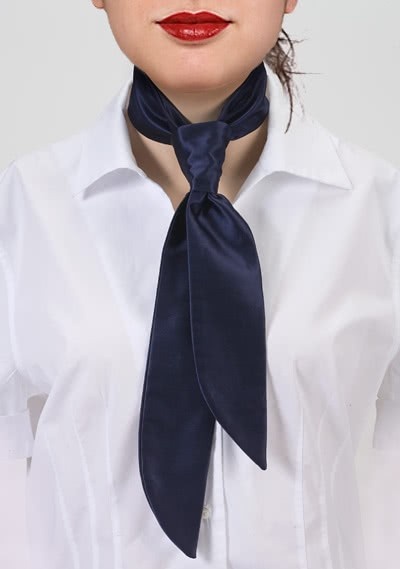 Krawatte für Damen nachtblau unifarben Krawatte für Damen nachtblau unifarben