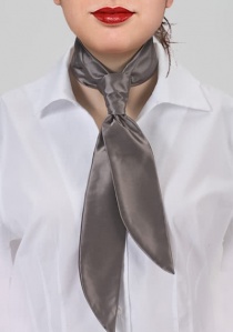 Cravatta per donna capuccino marrone tinta unita