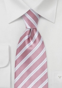 Cravatta righe rosa antico