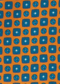 Emblemi floreali in tessuto decorativo arancione