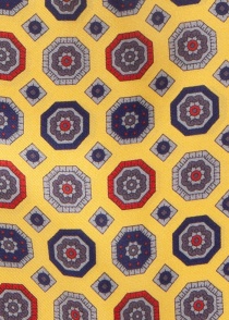 Sciarpa di seta con ornamenti ottagonali giallo