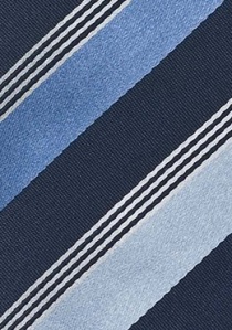 Businesskrawatte Streifen-Muster stahlblau navyblau