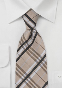 Cravatta tradizionale quadri beige
