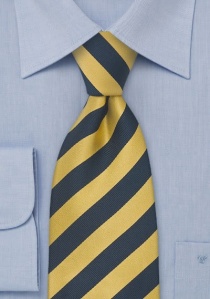 Cravatta bambino blu giallo righe