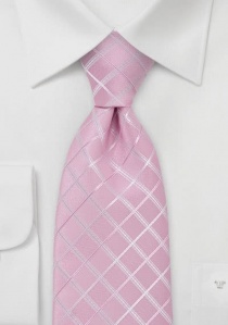 Cravatta diamanti rosa bianco stretta