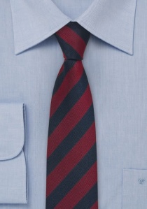 Cravatta sottile rosso blu marino