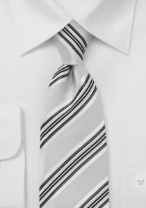 Cravatta business argento bianco