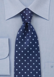 Cravatta pois blu scuro