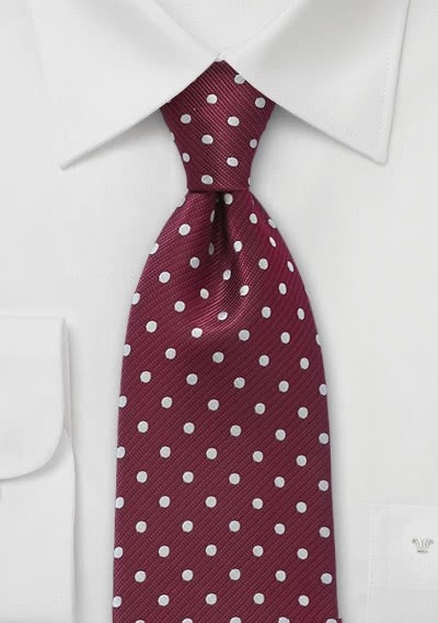 Cravatta pois rosso ciliegia