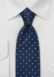 Cravatta XXL blu pois