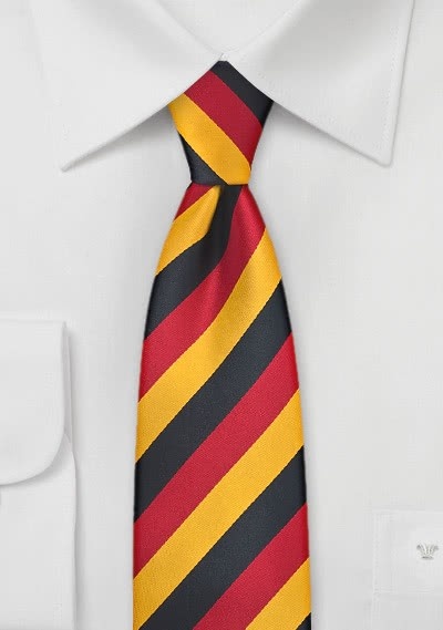 Schmale National-Herrenkrawatte Schwarz-Rot-Gold Schmale National-Herrenkrawatte Schwarz-Rot-Gold