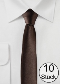 Cravatta extra slim marrone scuro - confezione da