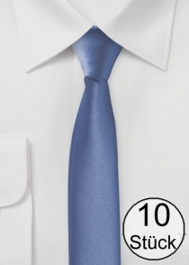 Cravatte extra strette sagomate blu acciaio -
