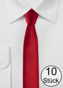 Cravatte extra sottili rosso ciliegia - confezione