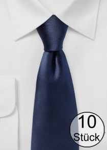 Cravatta moda tinta unita blu navy - confezione da