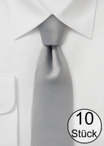Cravatta business alla moda tinta unita grigio -