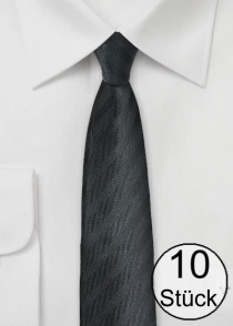 Cravatta con superficie a coste di colore nero