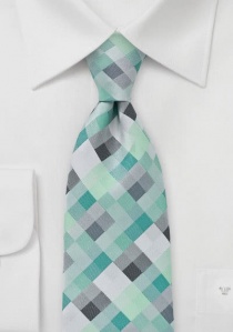 Cravatta grigio blu quadrati