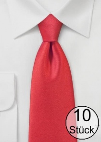 Cravatta da lavoro in microfibra tinta unita rossa