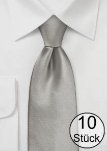 Cravatta business alla moda in microfibra argento