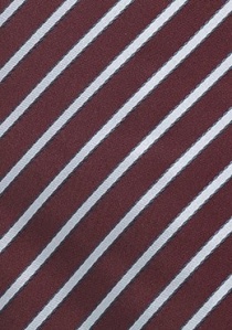 Cravatta bordeaux righe argento