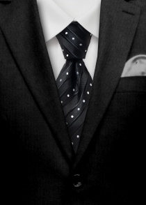 Cravatta business larga a righe punti inchiostro