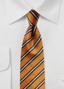 Cravatta dal design raffinato a righe rame notte