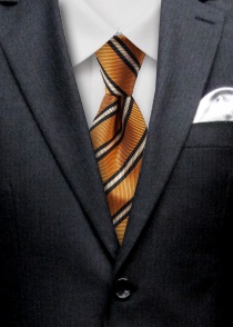 Cravatta Sevenfold Uomo a righe rame bianco