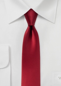Cravatta stretta da uomo monocromatica rosso vino
