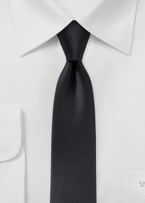Cravatta stretta a righe lisce Struttura nero